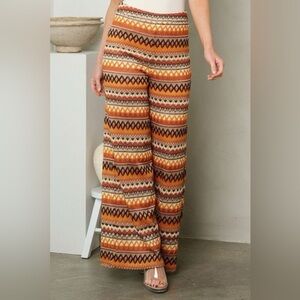 NWT, TCEC Shades of Orange Wide Leg Pants 🧡